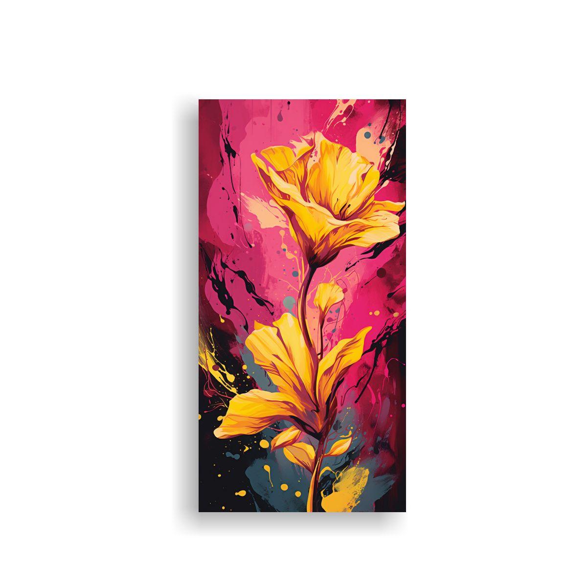 Cuadro De Pared Clásico En Amarillo Y Rosa Con Am 80x160cm-0