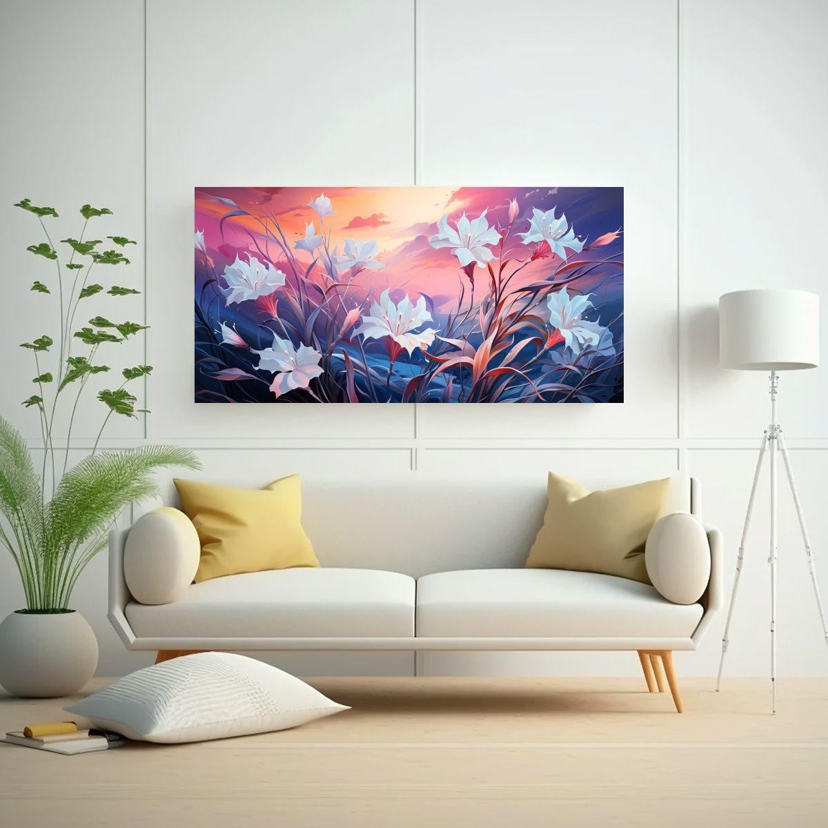Pintura Abstracta Resistente A Fireweed En Blanco 120x60 Cm-2
