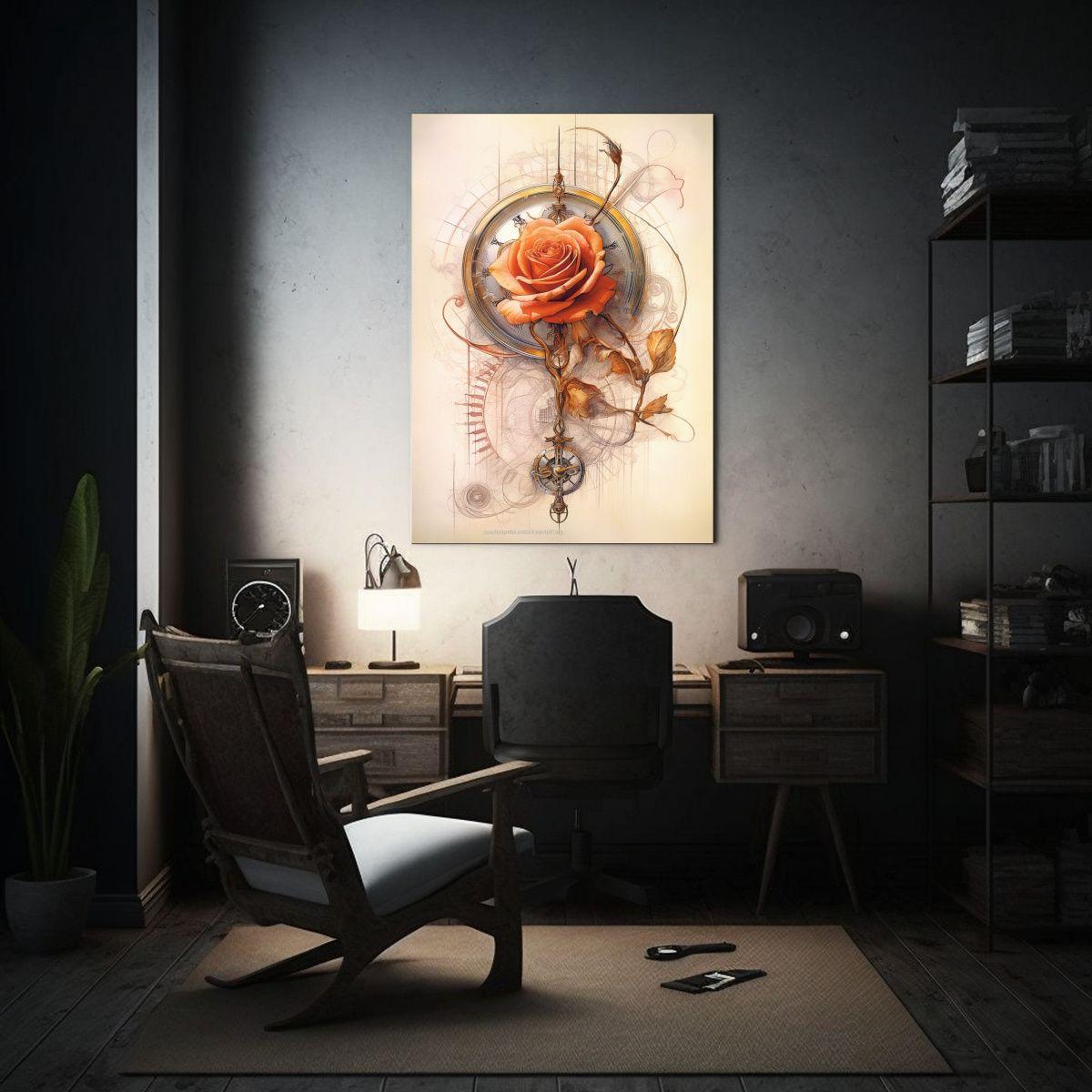 Cuadro Decorativo Arte De Pared Moderno Con Flor 20x30cm-2