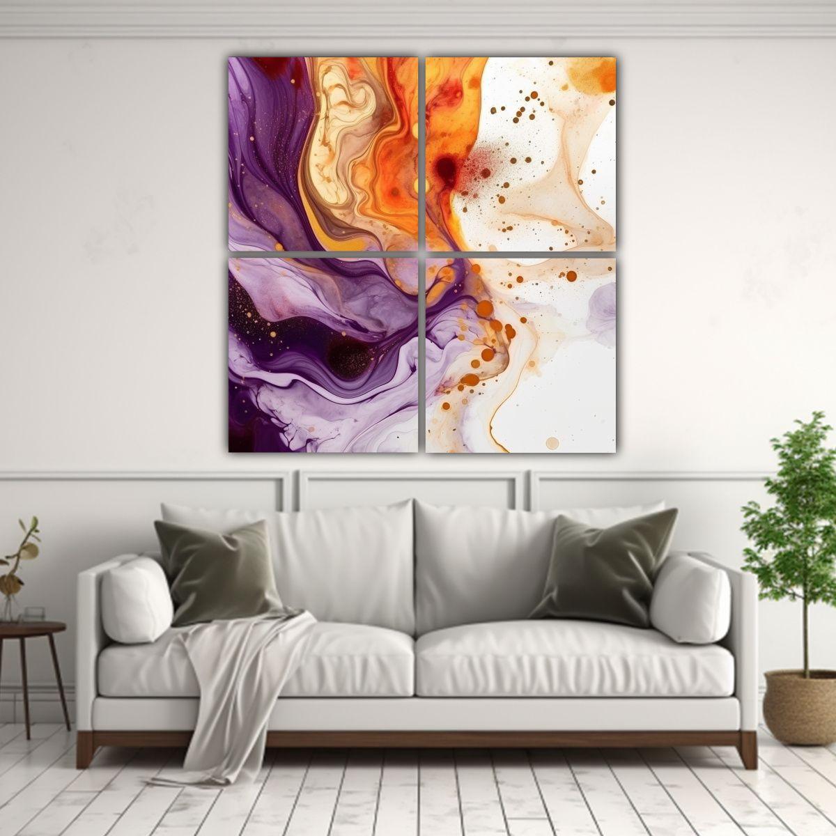 Pinturas Decorativas Surrealistas En Colores De 100x100 Cm-2