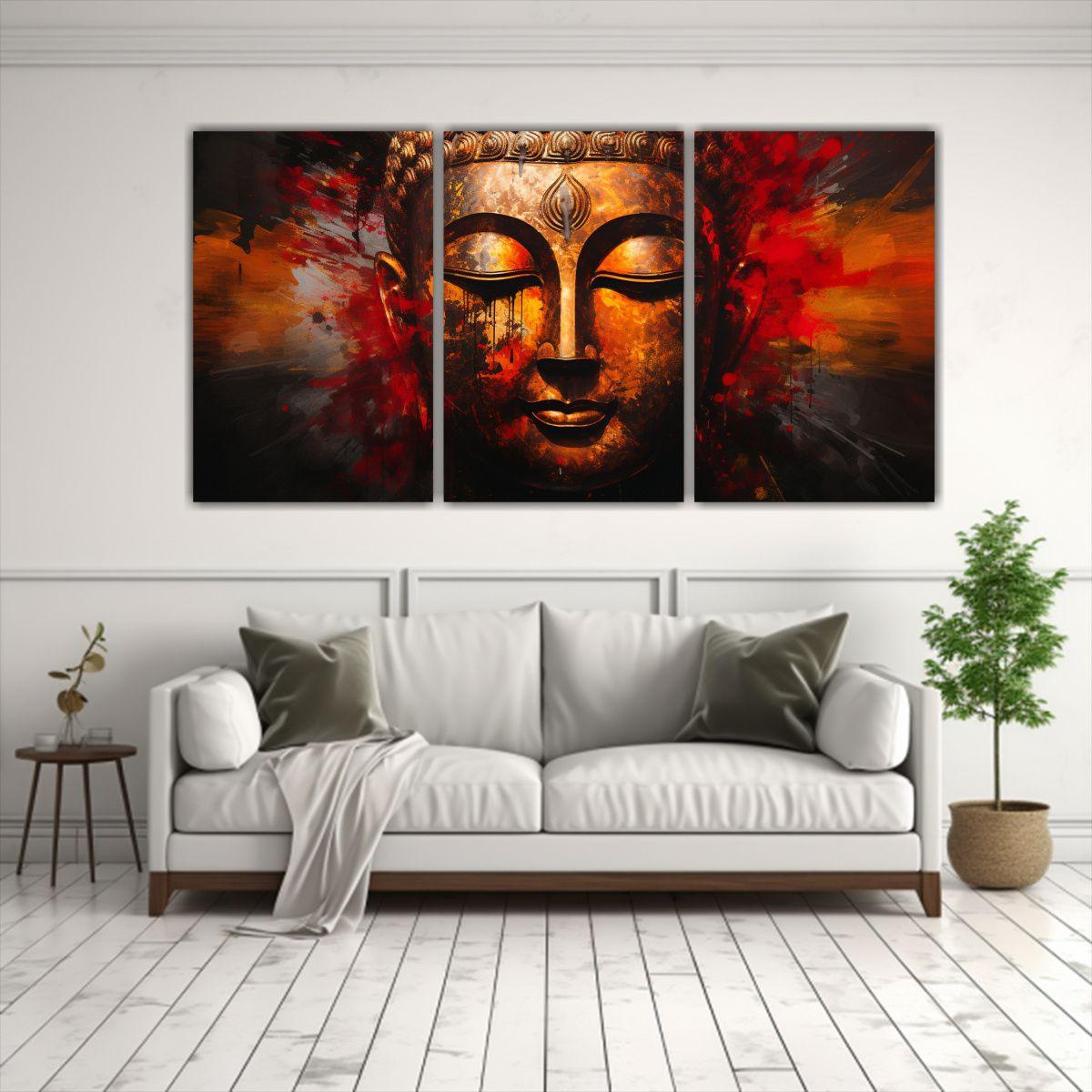 Conjunto 3 Telas Bastidor Concepto Modernidad 90x45 Cm-2