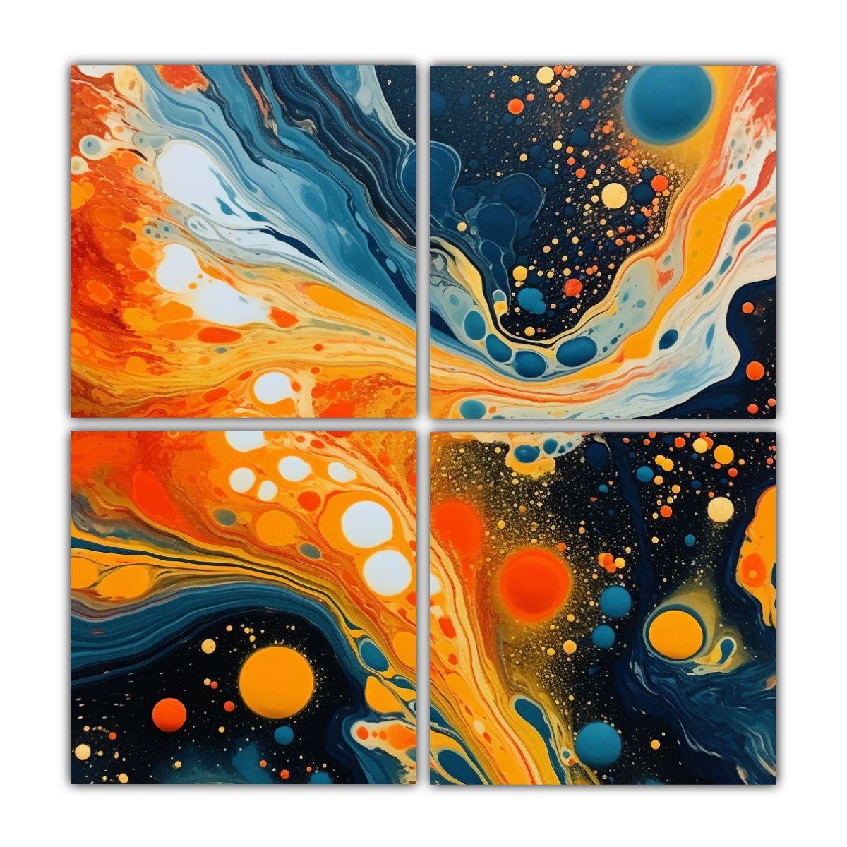 Cuadros De Naturaleza Viva En Acuarela Fluida 120x120 Cm-0