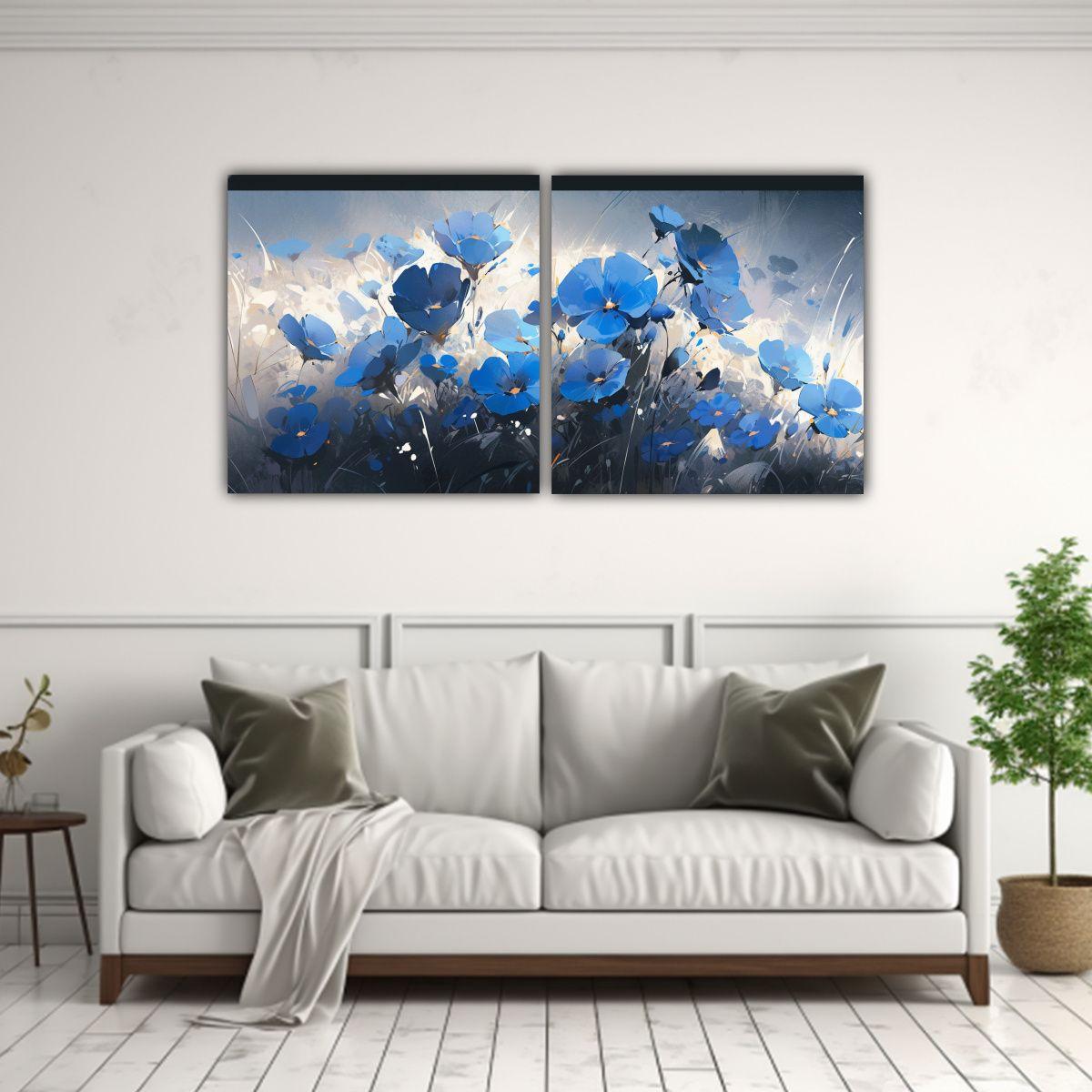 Set 2 Lienzos Decorativos Impacto Visual Flores 100x50 Cm-2