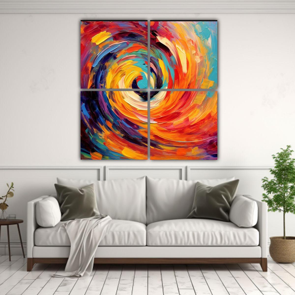 Pinturas Decorativas Estilo Abstracto De 4 140x140 Cm-2