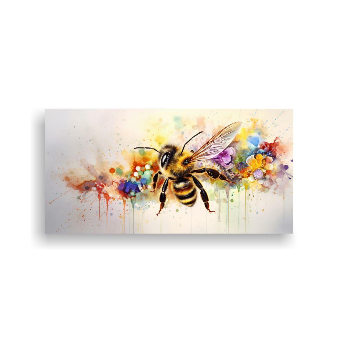 Cuadro De Abeja Colorido En Estilo Acuarela Creati 160x80cm-0