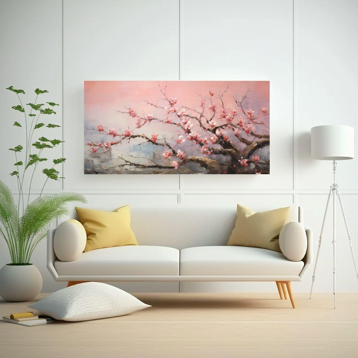 Pintura Abstracta Detallada De Un Durazno En 80x40cm-2