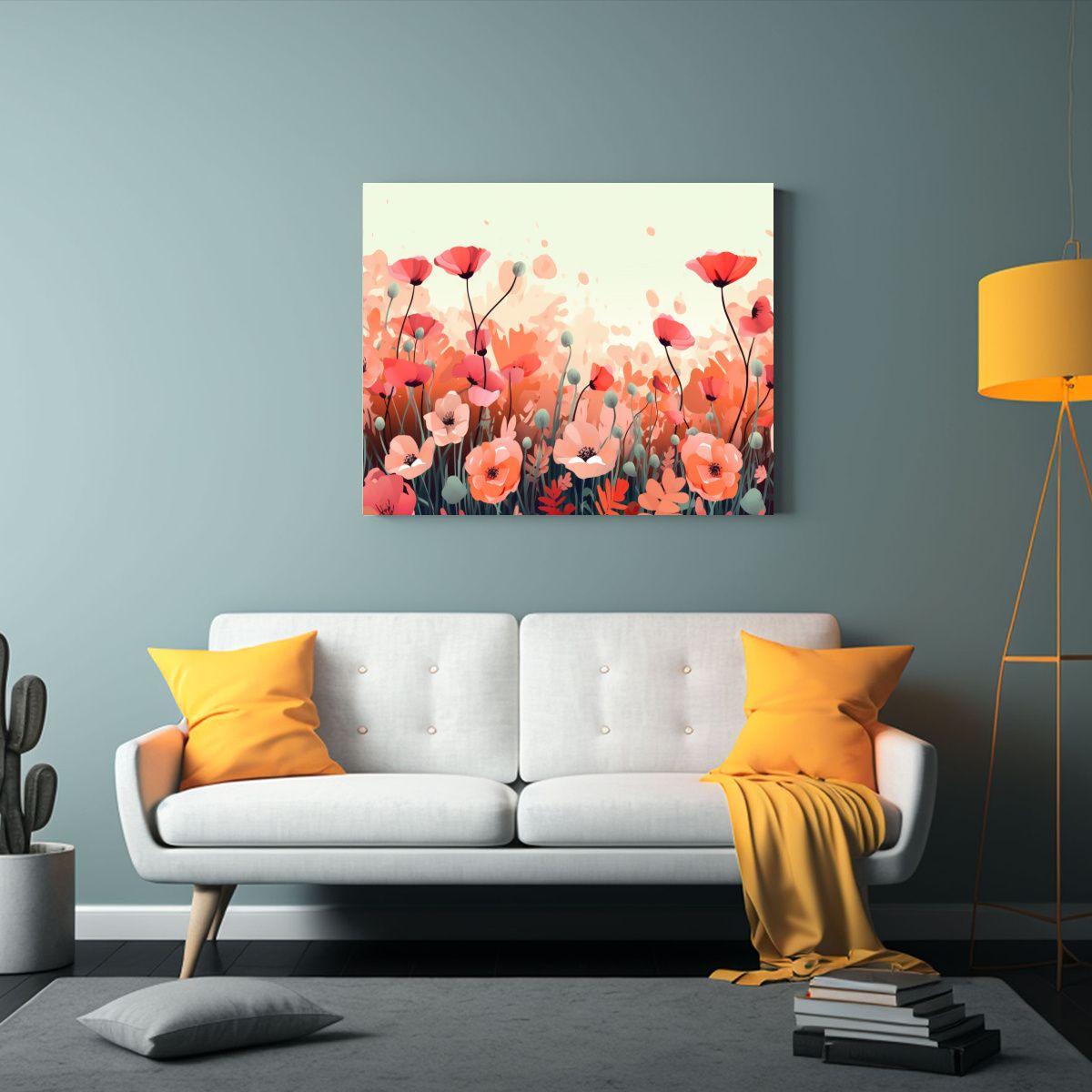 Cuadro De Abstracción Regalo Con Flores Hermosas  75x50cm-2