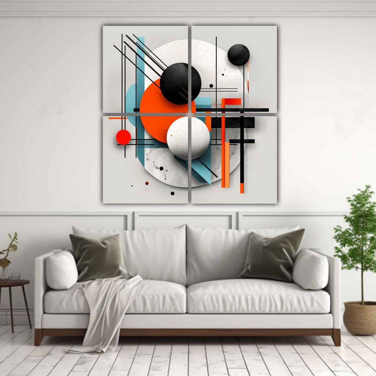 Cuatro Composiciones De Inspiración Baño 100x100 Cm-2