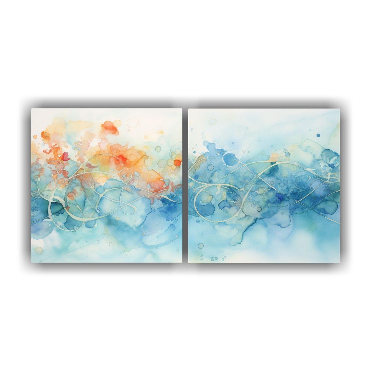 Cuadros Abstractos Con Patrones Giratorios Suaves 40x20 Cm-0