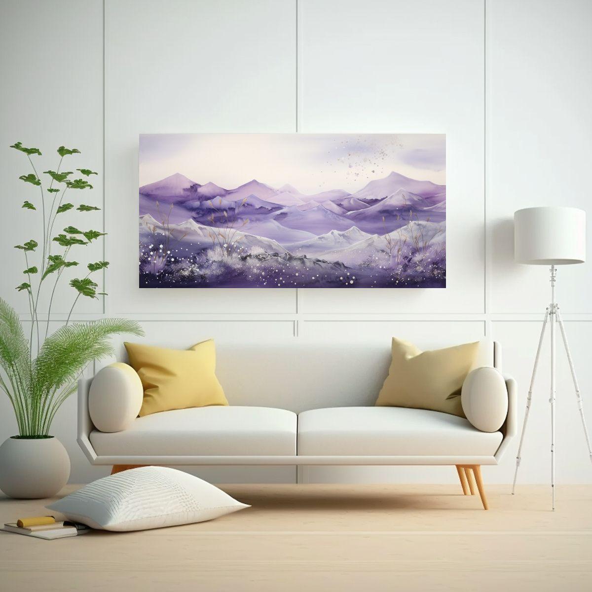Paisaje Montañoso Moderno Con Estilo Elegante En 40x20cm-2