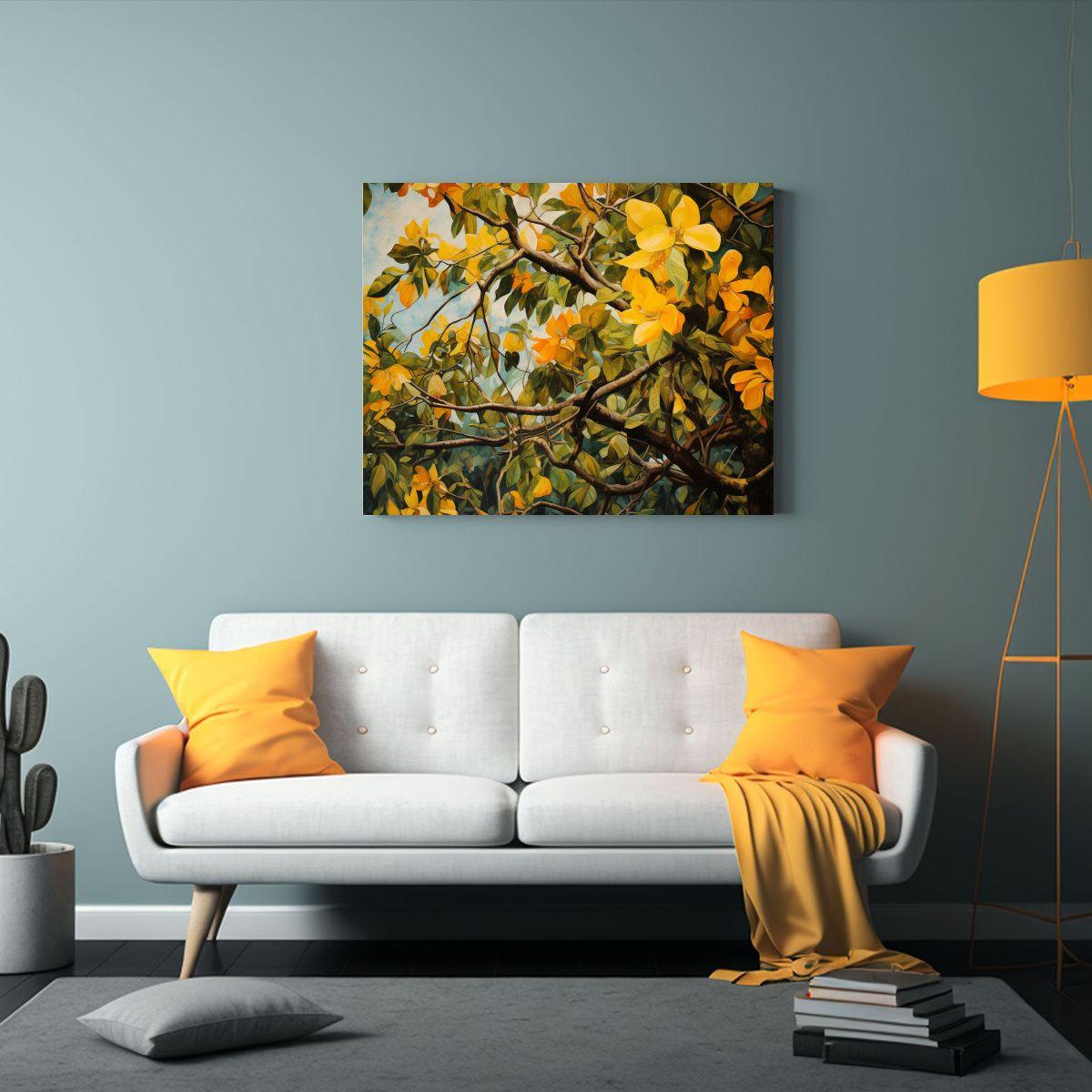 Abstracto Equilibrio Visual En Pintura De Mango, Líneas Fin 90x60cm-2