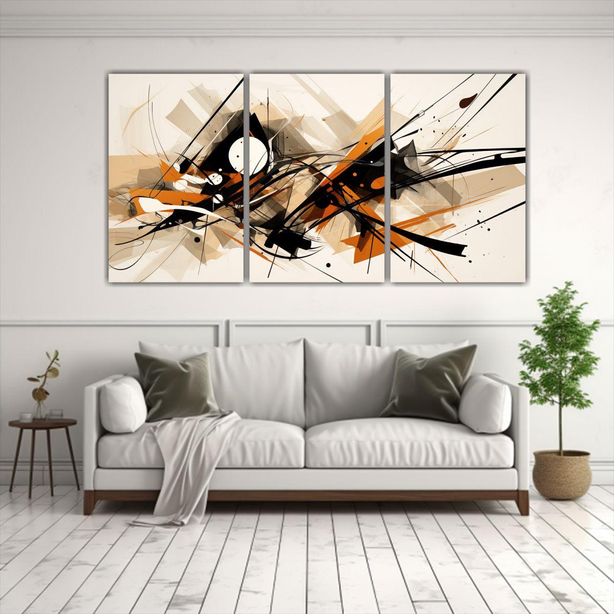 Set 3 Lienzos Colores Simétricos Estilo Berlin 120x60 Cm-2