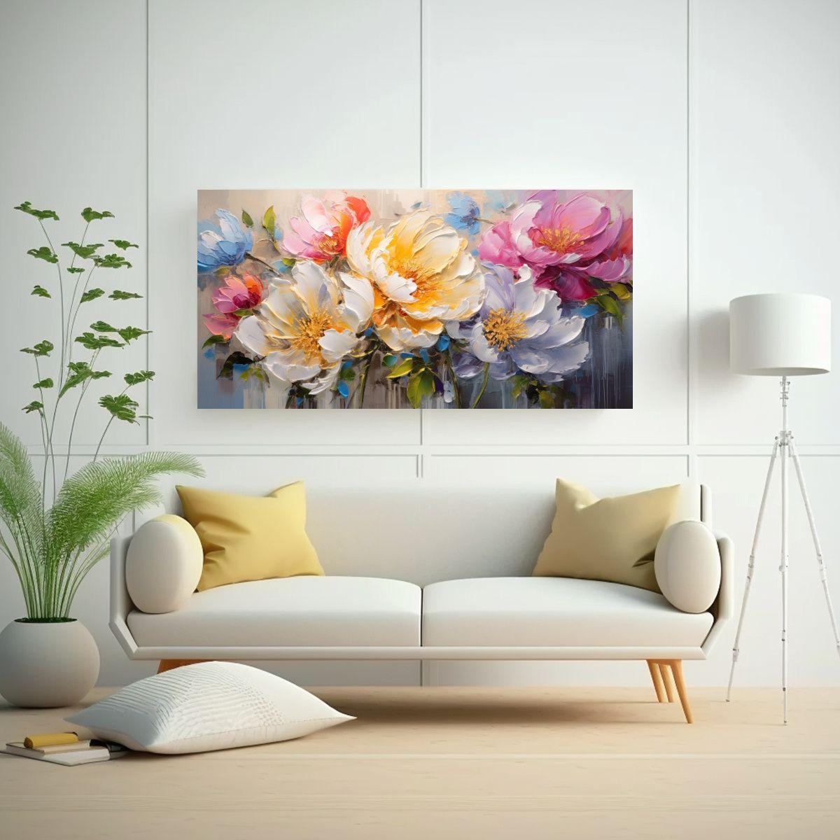 Adorno Espectacular De Peonías En Colores 120x60cm-2