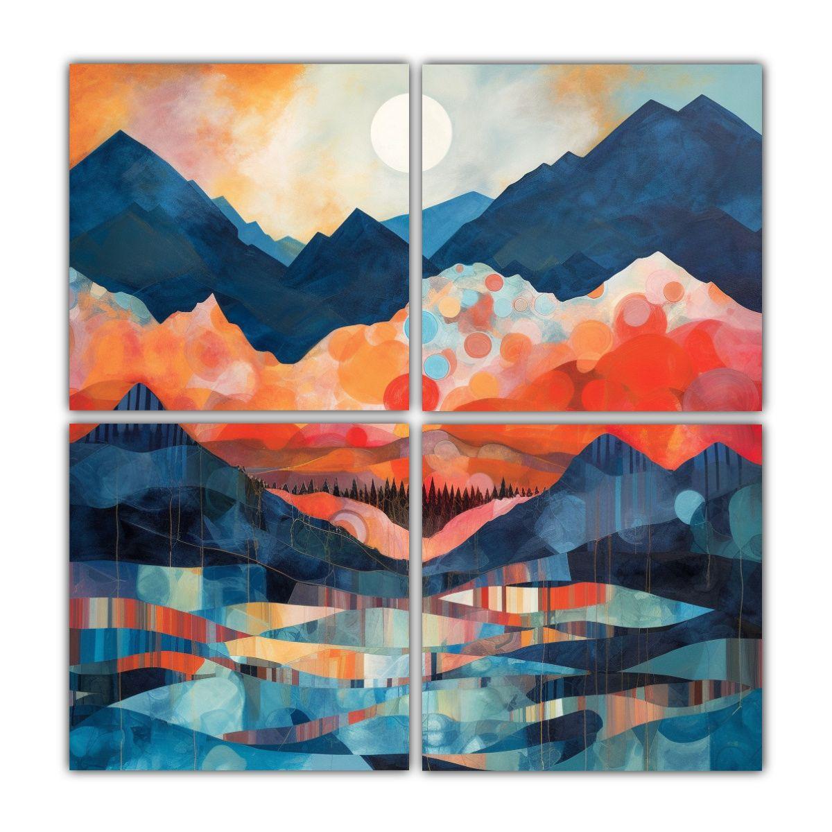 Cuadro Fantasía: Composiciones De Montañas 140x140 Cm-0