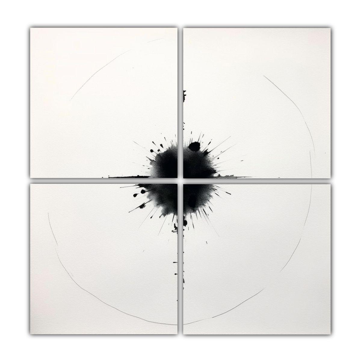 Cuadros Abstractos Minimalistas Con Tinta En 60x60 Cm-0