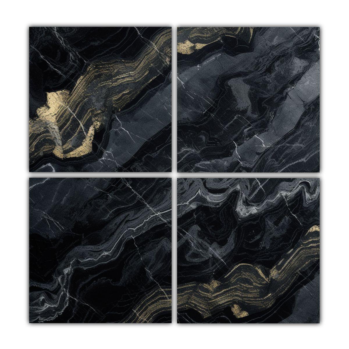 4 Cuadros De Arte Con Tonos Juveniles, Ejemplar 120x120 Cm-0