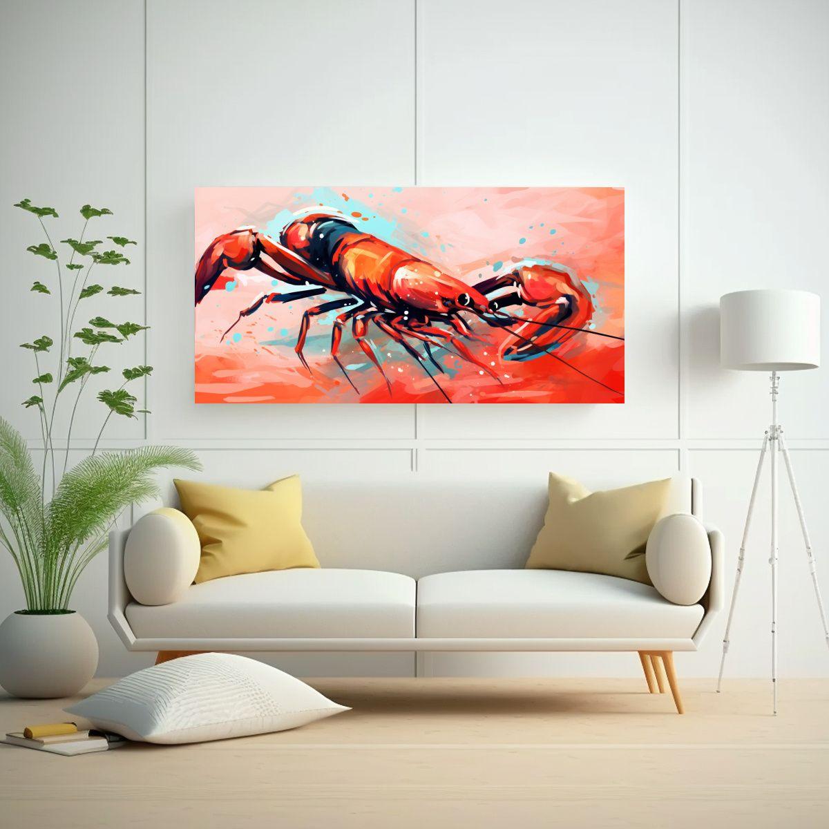 Pintura Decorativa Estilo Neo Pop De Escorpión 40x20cm-2
