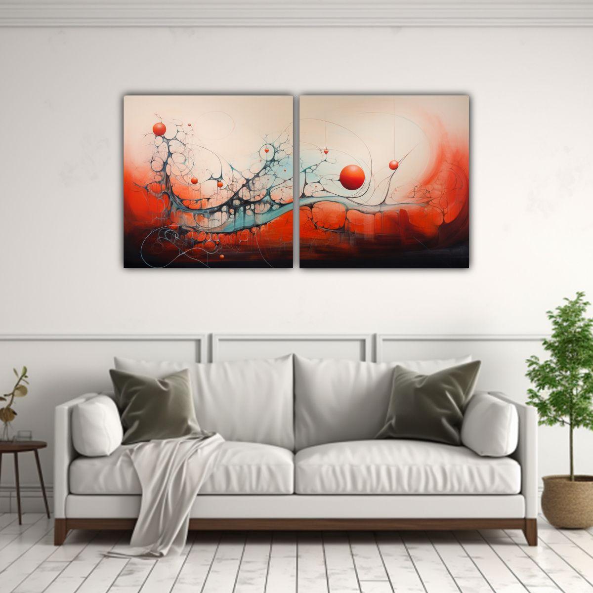 Pinturas Abstractas Contemporáneas Surrealistas 80x40 Cm-2