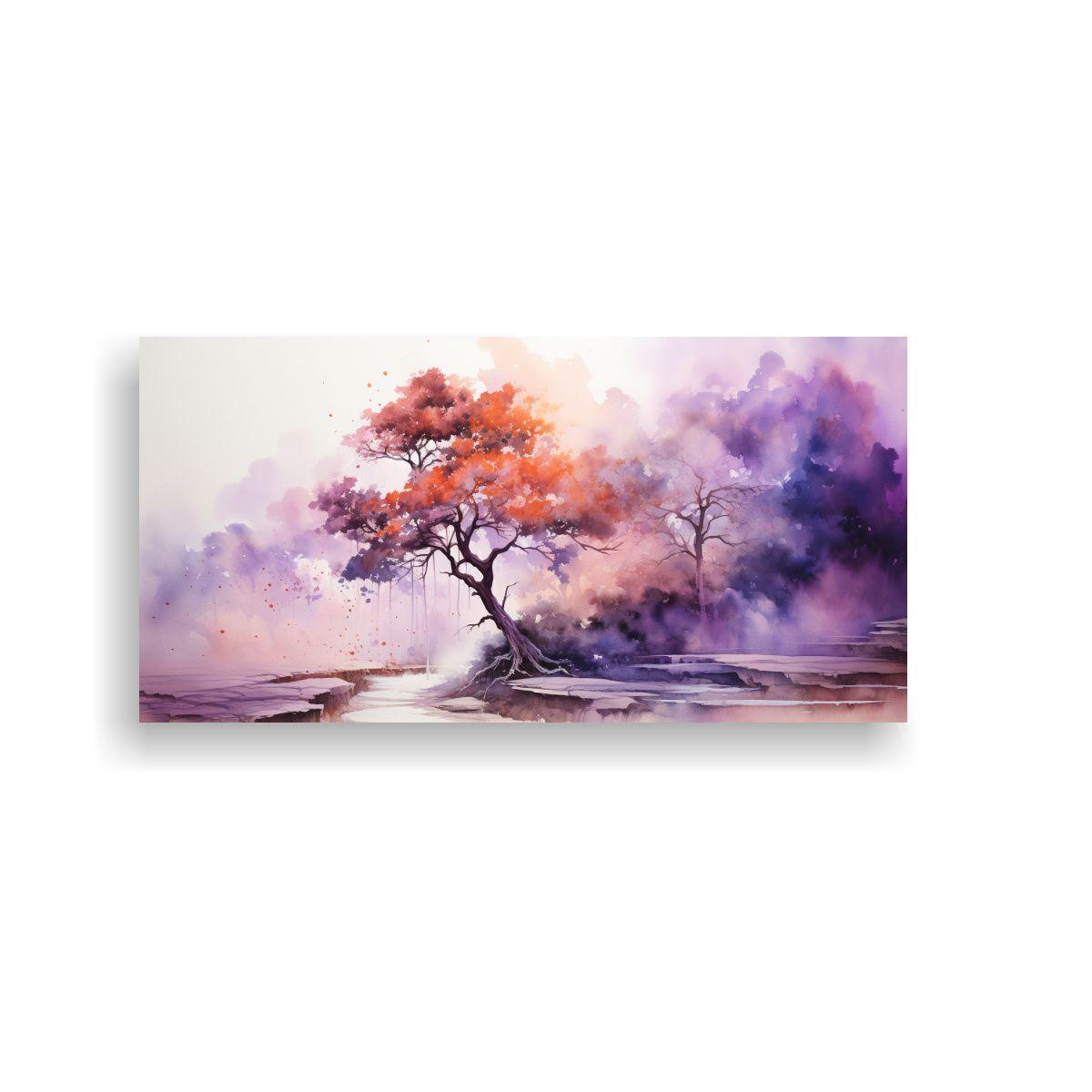 Cuadro Abstracto De Árbol Redwood En Colores 80x40 Cm-0