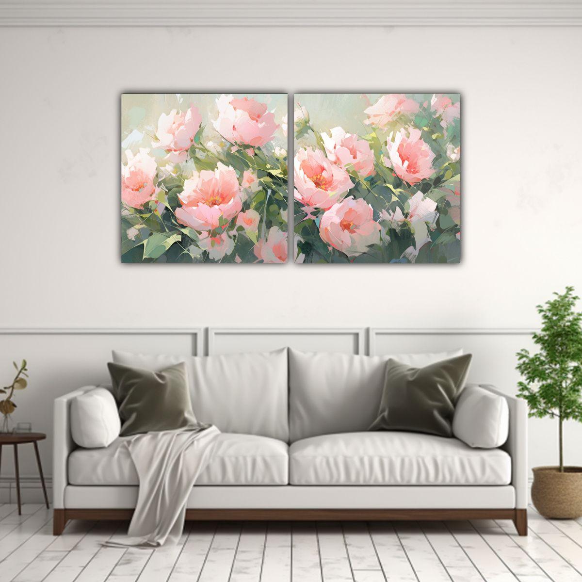 Cuadro Tela Canvas Armonía De Colores Flores 100x50 Cm-2