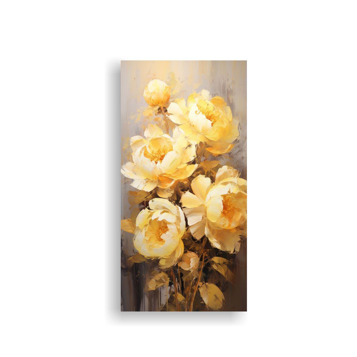 Lienzo Tema Esquema De Flores De Peonías 20x40cm-0