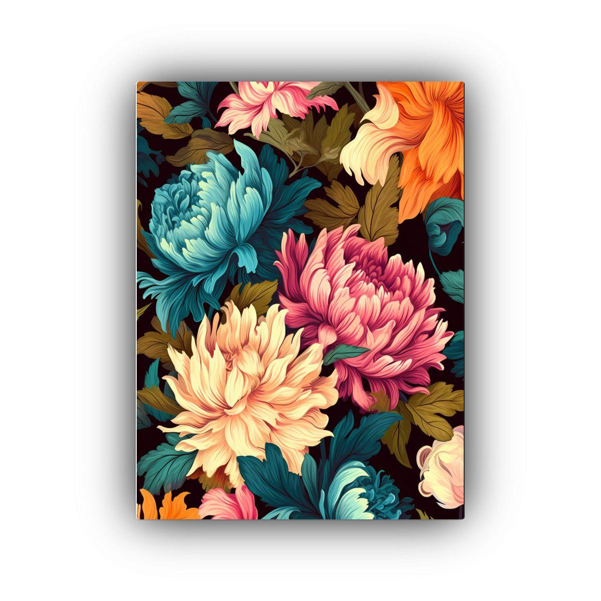 Cuadro Floral Lienzo Inspirador Para Decoración 80x120cm-0