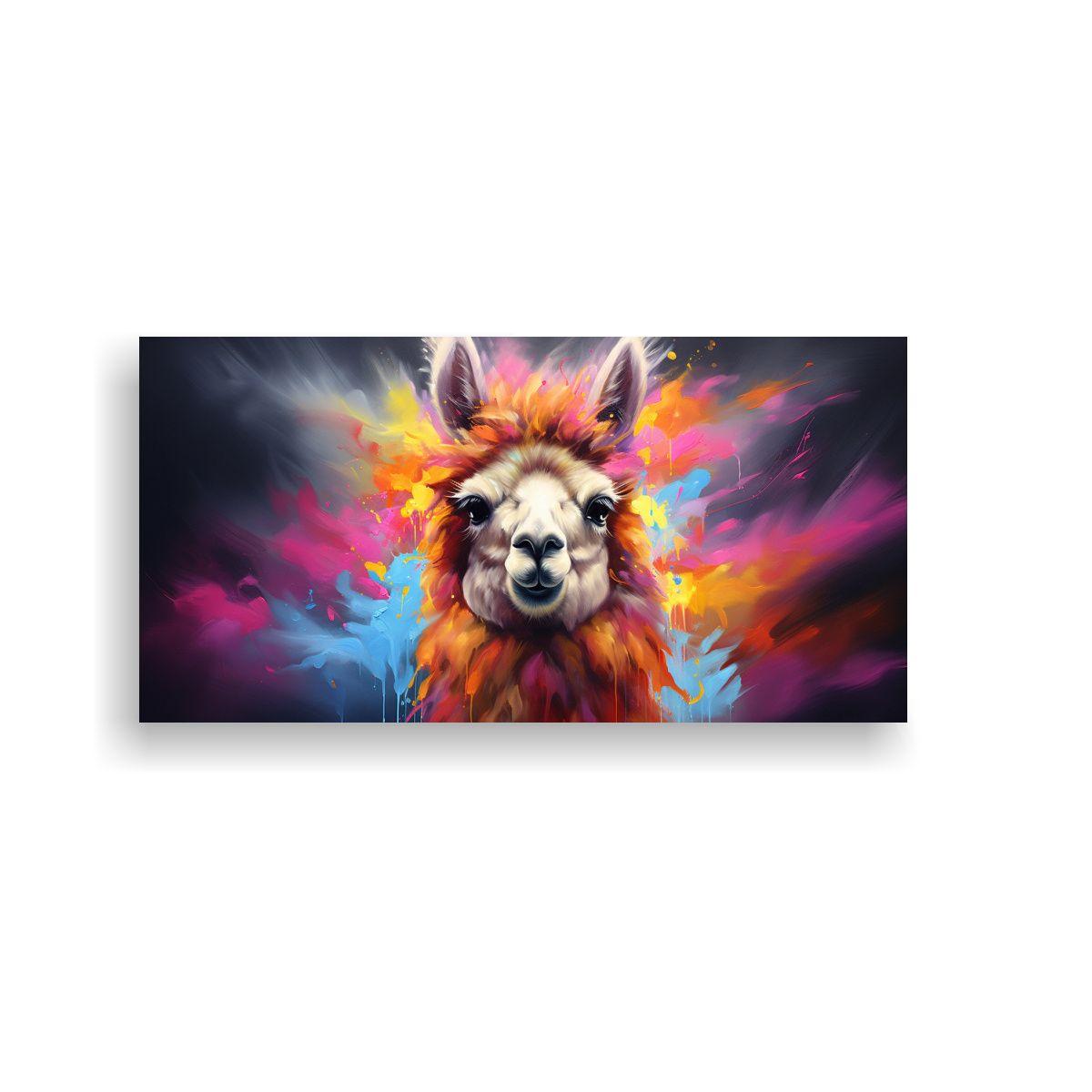 Cuadro Alpaca Arte Pintura Colorida Estilo Estilo 100x50cm-0