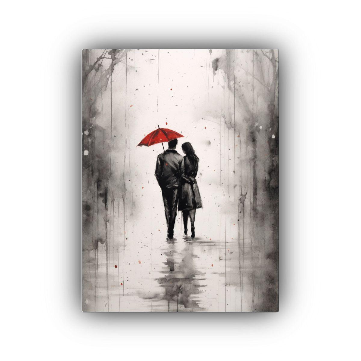 Pintura Lienzo Finas Líneas Amorosos Enamorados 30x45cm-0