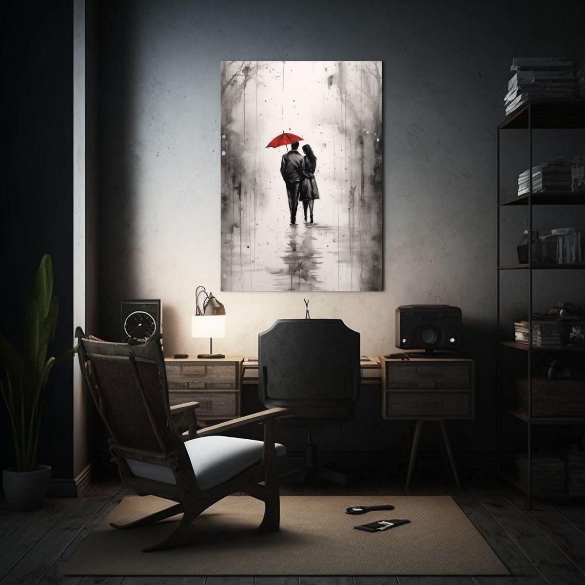 Pintura Lienzo Finas Líneas Amorosos Enamorados 30x45cm-2