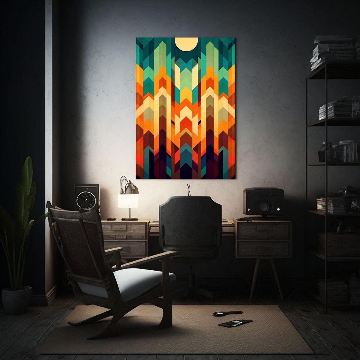 Tela En Bastidor Decorativo Abstracto Con Líneas 40x50cm-2