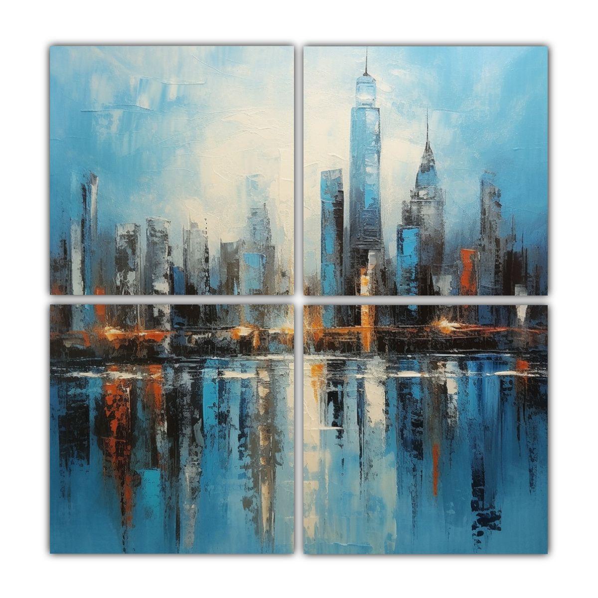 Cuadro Movimiento Temática Nueva York En Estilo 40x40 Cm-0