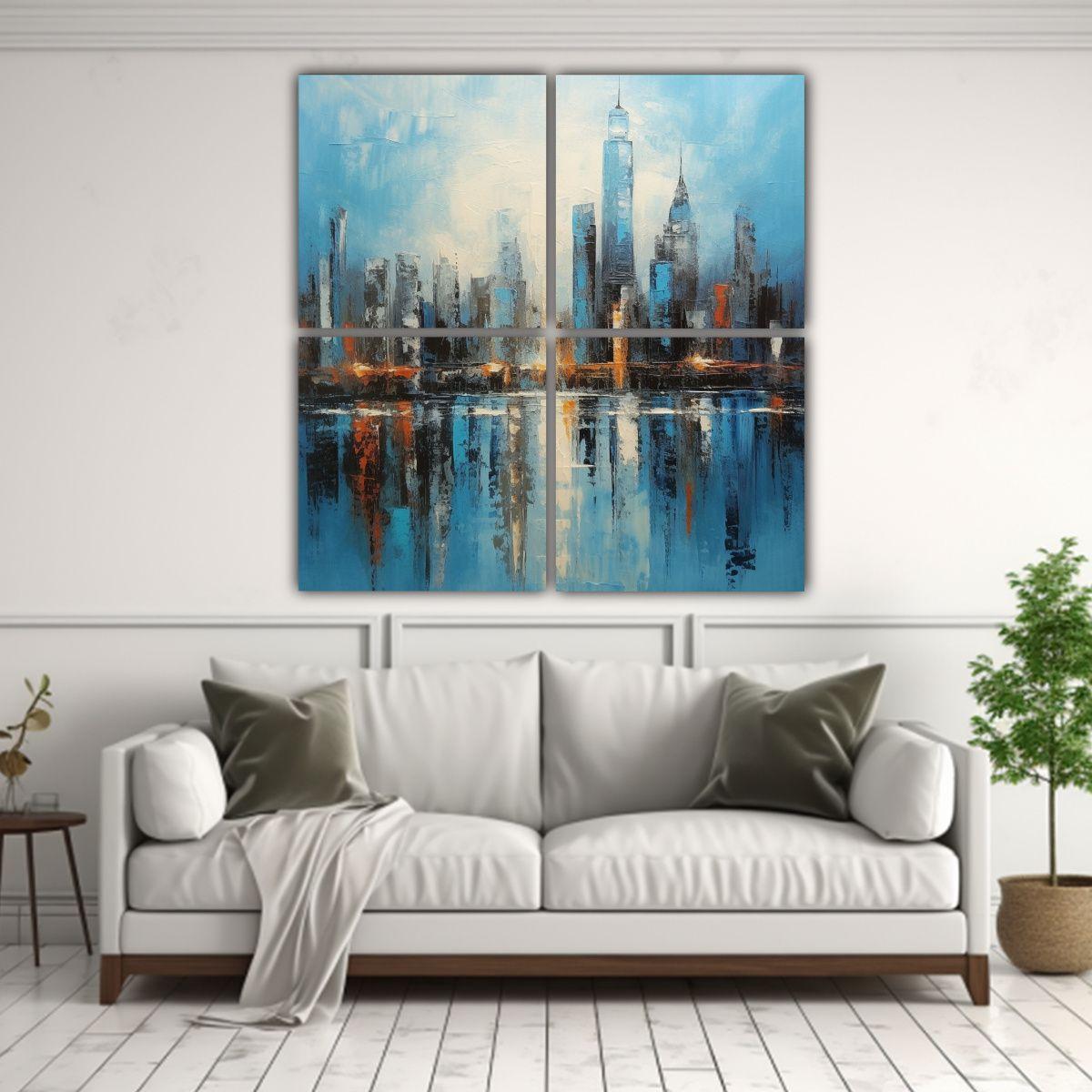 Cuadro Movimiento Temática Nueva York En Estilo 40x40 Cm-2