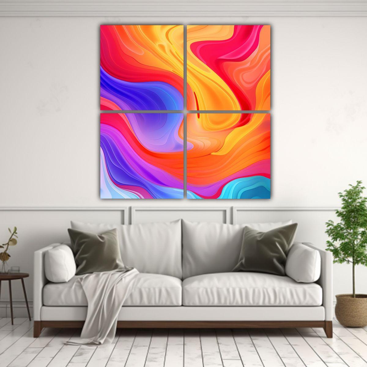 Fondo Abstracto Fluido Multicolor Para Pinturas 140x140 Cm-2