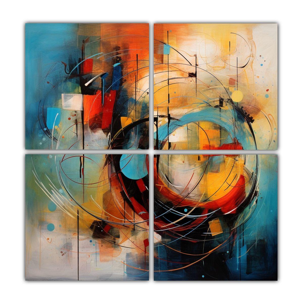 Cuadros Abstractos Riqueza Visual Arte Fino 120x120 Cm-0