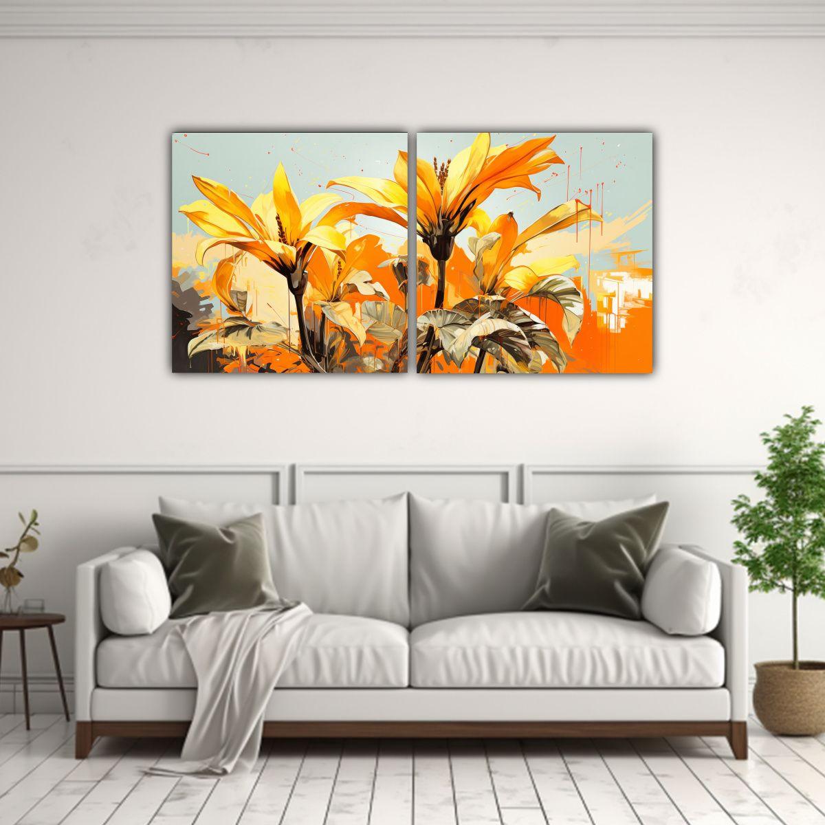 Pinturas Decorativas De Forma Majestuosa En Tonos 40x20 Cm-2