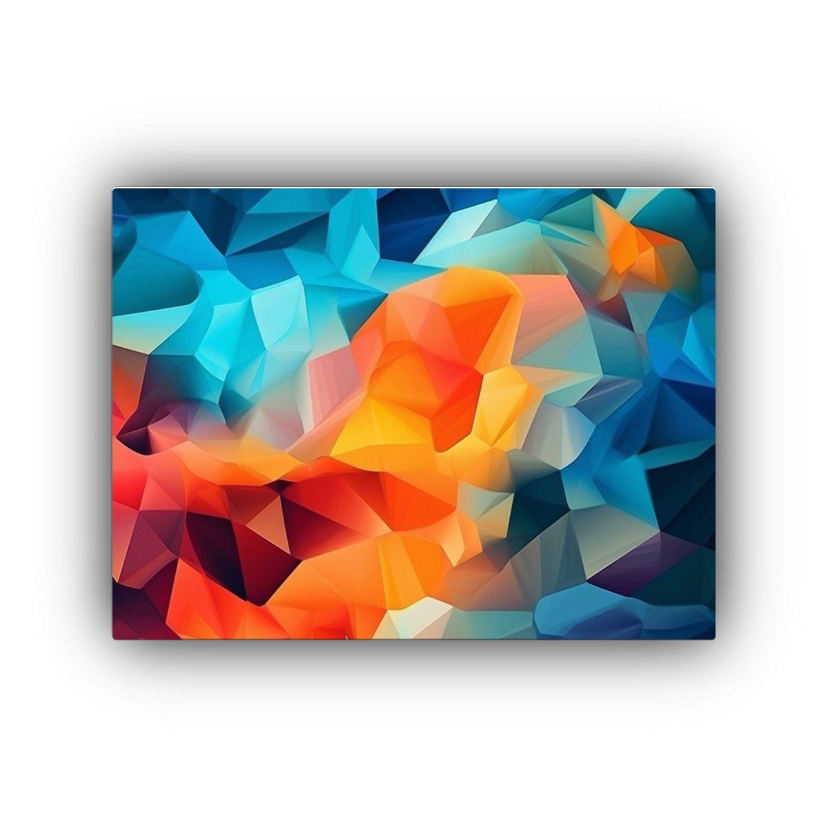Fondo Poligonal De Baja Resolución En Colores Variados Para 75x50cm-0