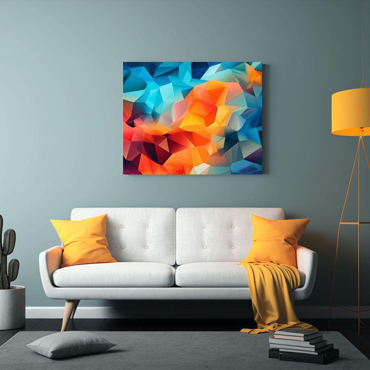 Fondo Poligonal De Baja Resolución En Colores Variados Para 75x50cm-2