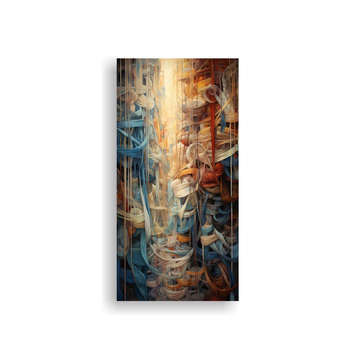 Cuadro Abstracto De Memorias Entrelazadas 20x40cm-0