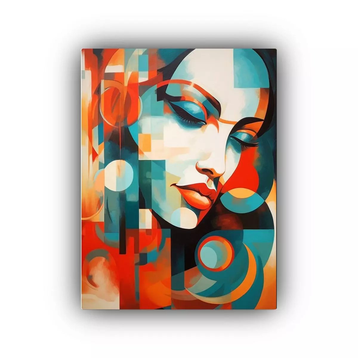 Pintura Abstracta De Lienzo Con Imagen Colorida En Estilo Ab 60x90cm-0