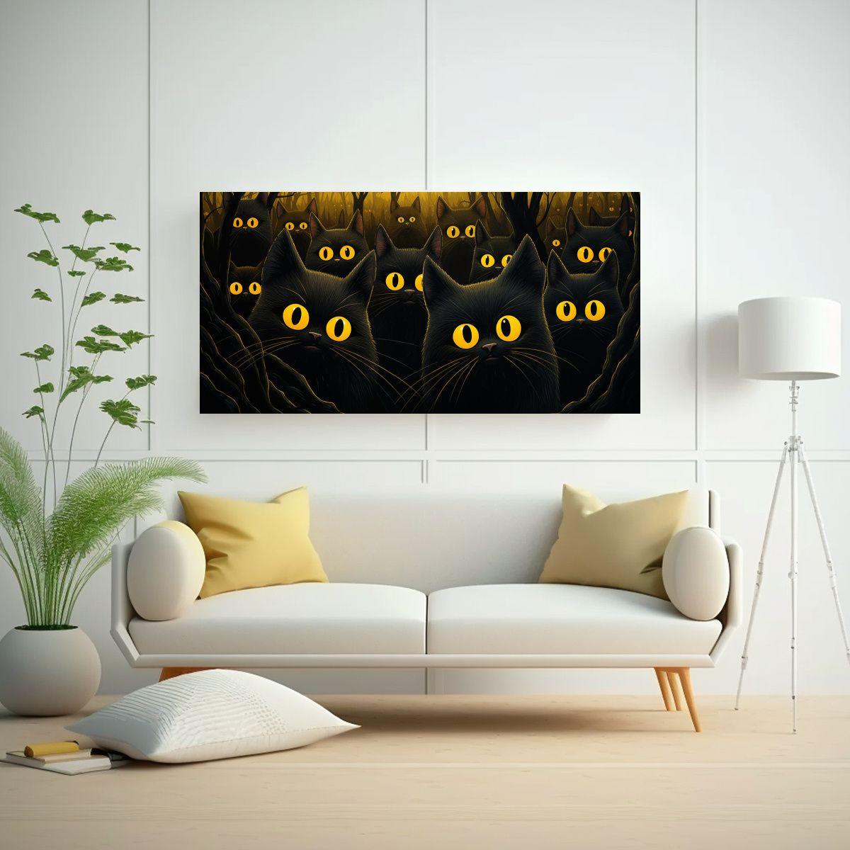Cuadros Decorativos De Gatos En Divertidas 160x80cm-2