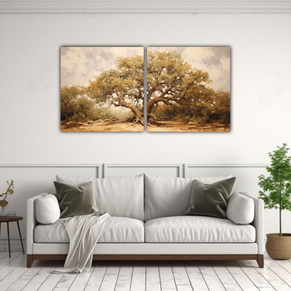 Pintura Abstracta De Roble Con Detalle En Estilo 120x60 Cm-2