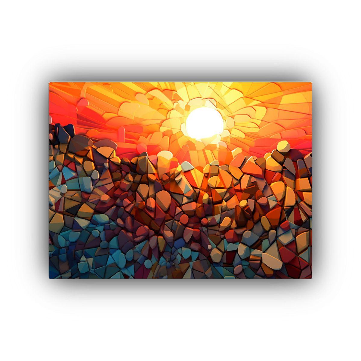 Cuadro De Tela Abstracto Con Diseño Errático En Colores De 60x40cm-0