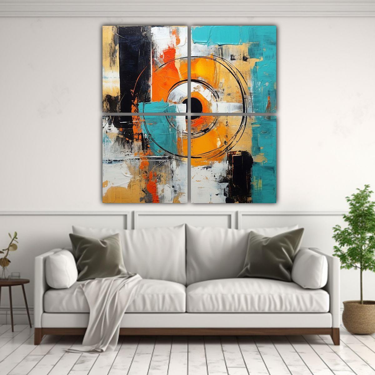 Pintura Decorativa Moderna Abstracta Cuadros 60x60 Cm-2