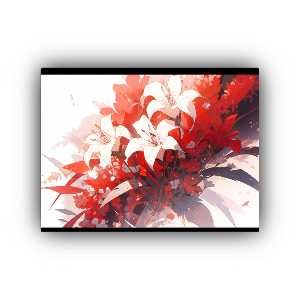Pinturas De Decoración En Blanco Y Rojo Con Atmósfera Neon 60x40cm-0