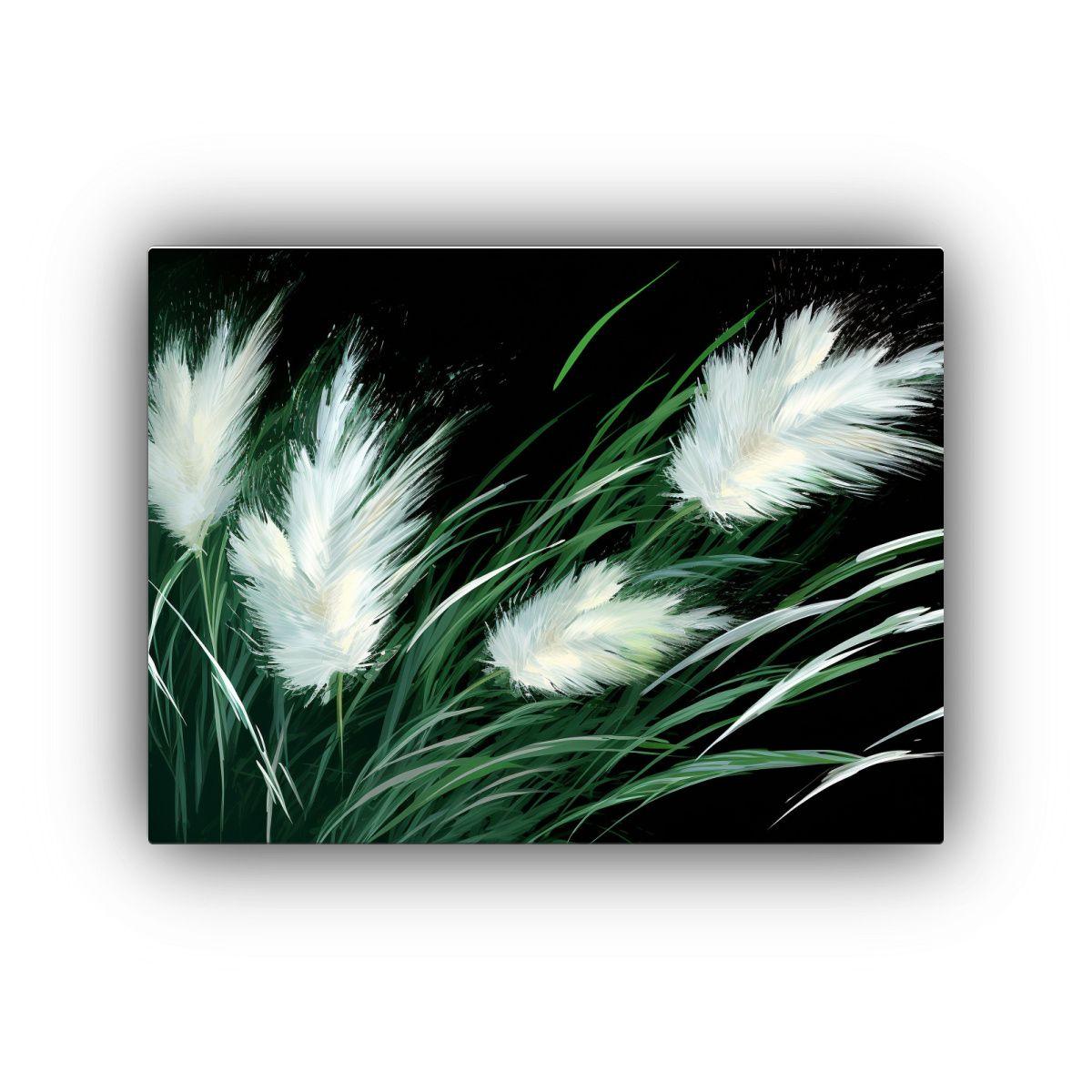 Pintura Decorativa De Concepto Neonoir Con Pampas Grass En V 60x40cm-0