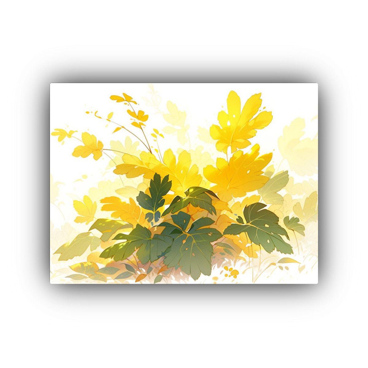 Cuadro Abstracto Moderno árbol Amarillo Atmosfera Neonoir P 120x80cm-0