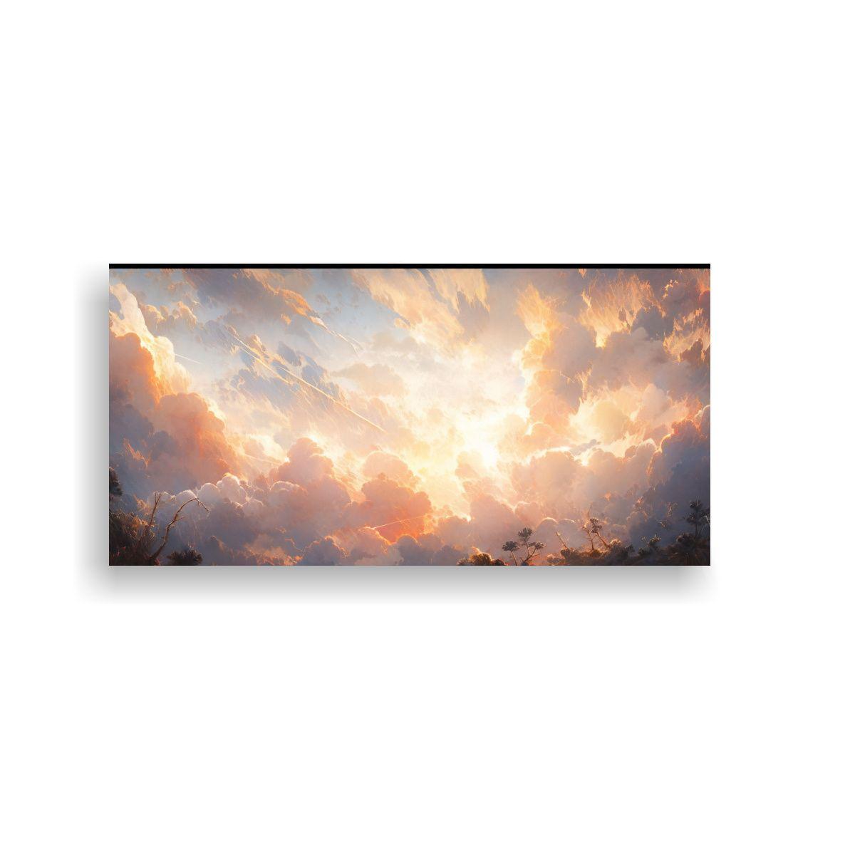 Cuadro Abstracto Amanecer Hermoso En Tonos Marrone 60x30cm-0
