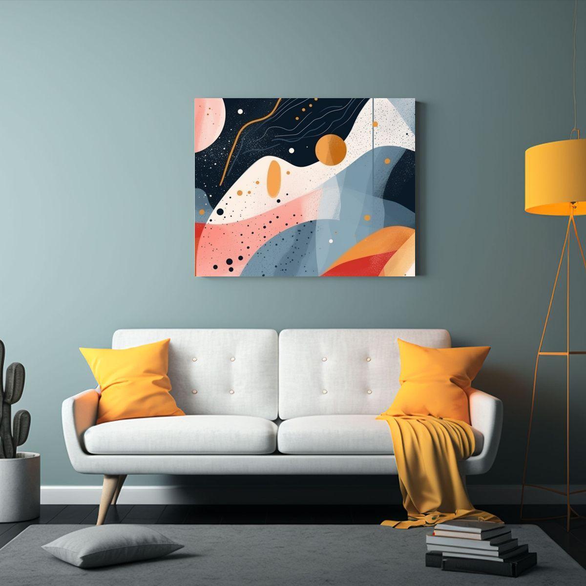 Arte Abstracto Matemático Con Simetría En Colores De Bloqu 30x20cm-2