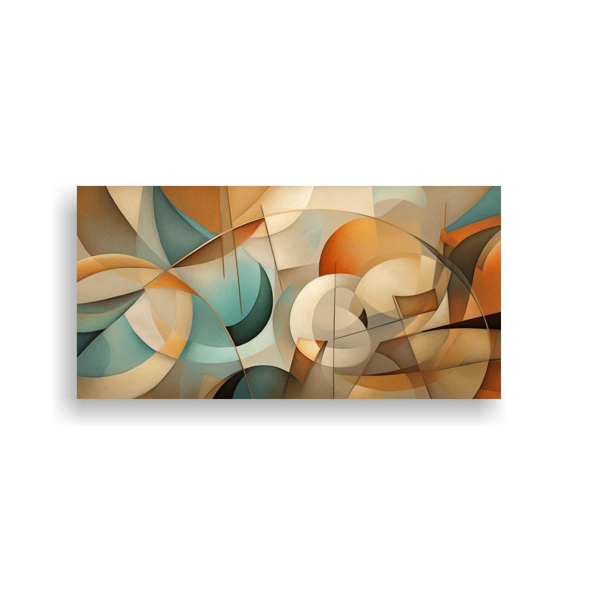 Cuadro Abstracta Elegante Con Hojas Marrones Y 160x80cm-0