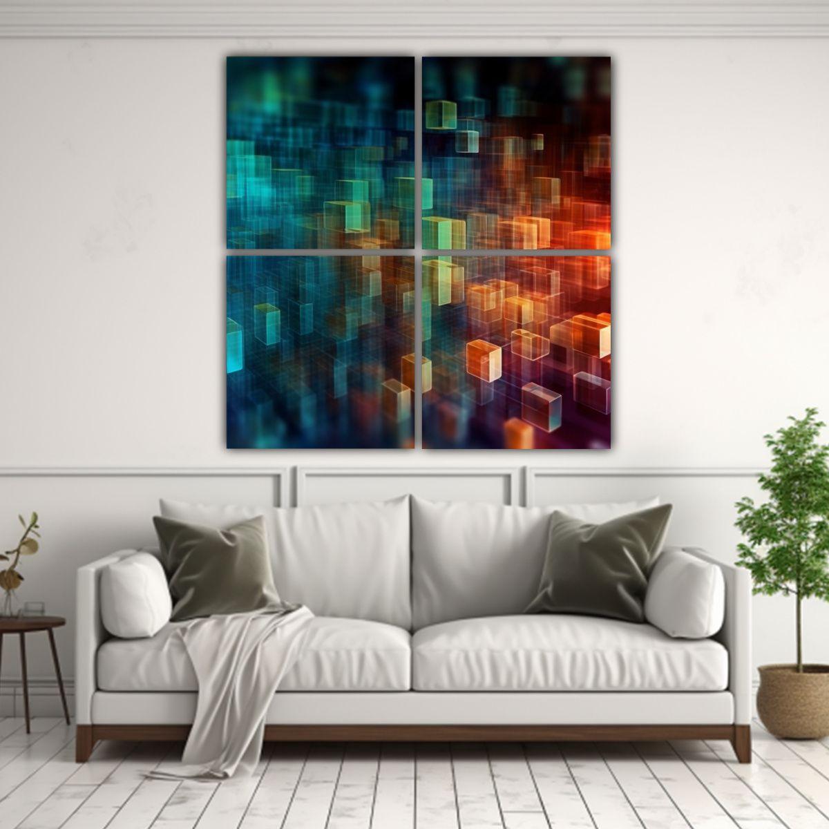 Arte Abstracto Para Decoración Inspirado En La 160x160 Cm-2